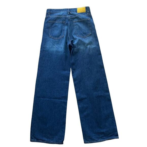 Zara High Rise Straight Leg Jeans Blue 2 - Picture 5 of 7